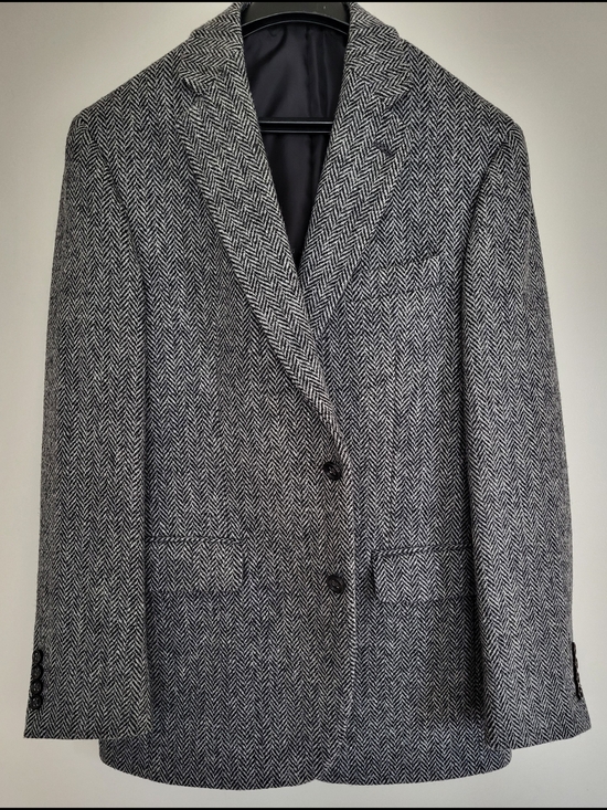 Stafford Other - Men's Herringbone Harris Tweed Two-Button Blazer - 40 Regular